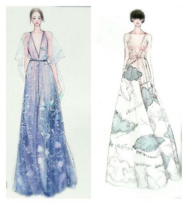 【筆尖時(shí)尚】水彩手繪 服裝插畫 手繪插畫 婚紗禮服 手繪 設(shè)計(jì)稿 volentino的秀場|來自 官官an
